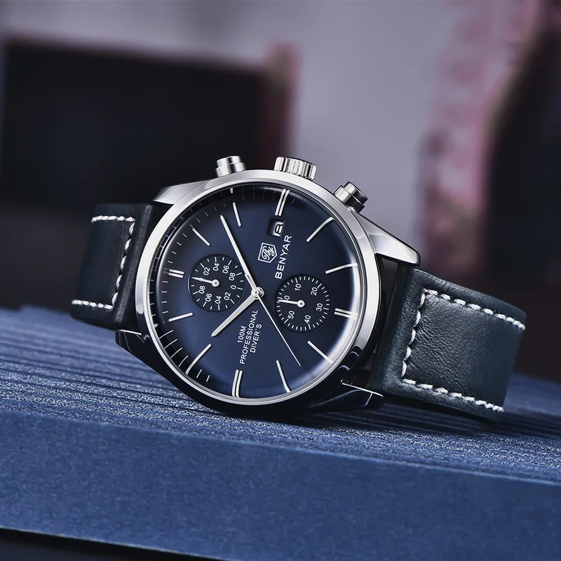 Luxury Watch Maker - BENYAR Leather Men Quartz Wristwatches Luxury