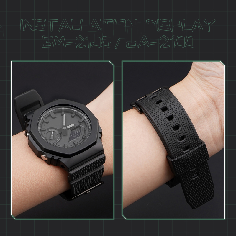 NEW Rubber Watch Strap for Cas - Casio Watch G-Shock Ga-2100 recension och pris