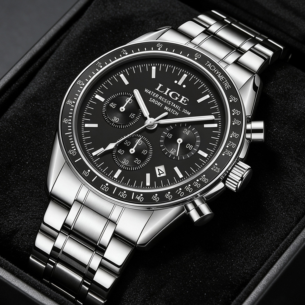 LIGE Top Brand Luxury New Men  - Luxury Watch Top 10 recension och pris