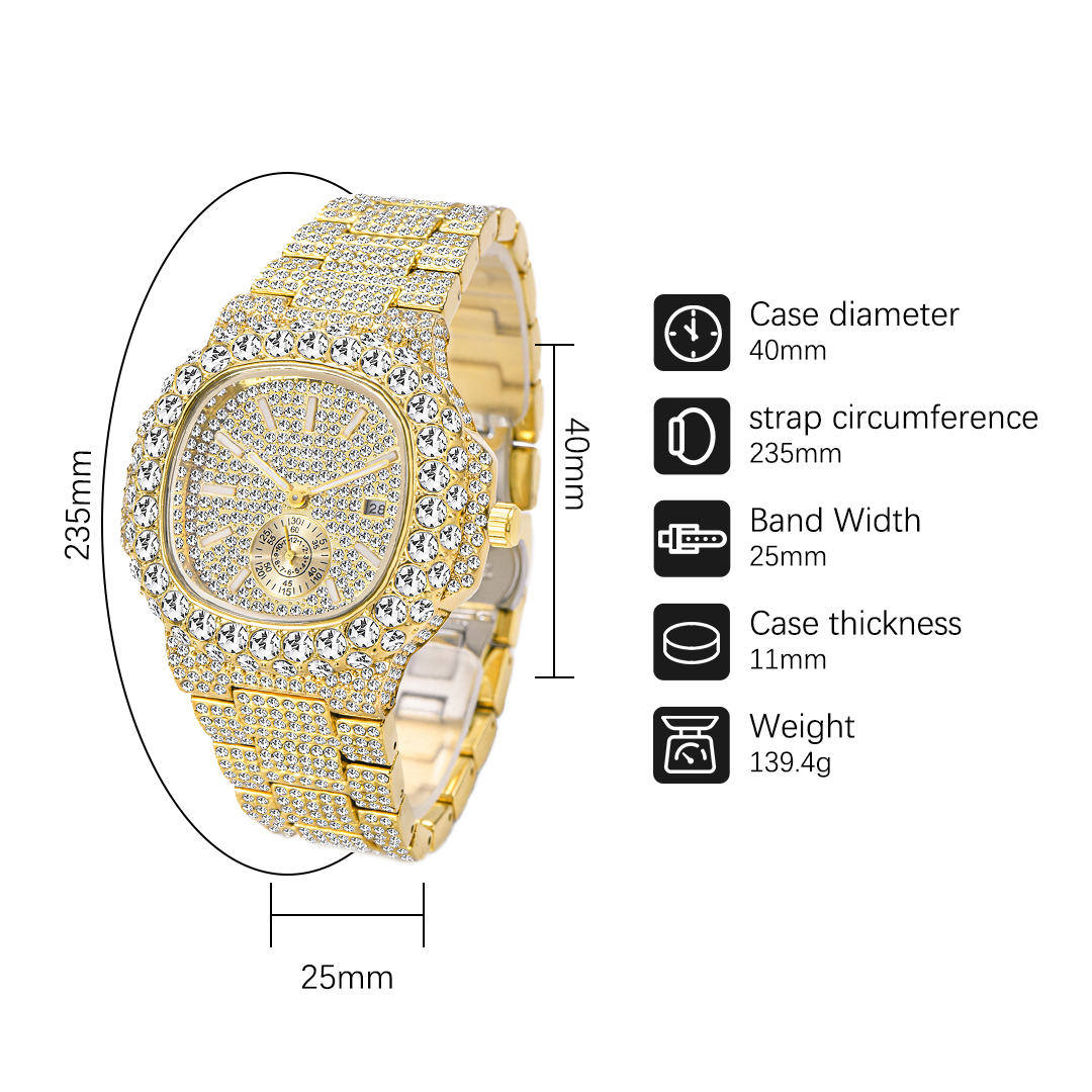 Hip Hop Brand MISSFOX Fashion  - Luxury Watch Iceberg recension och pris