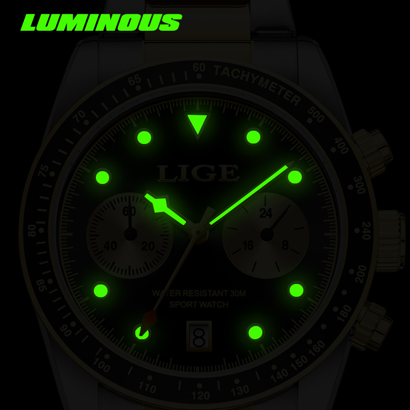 LIGE Brand Fashion Man Watch L - Luxury Watch Maker recension och pris
