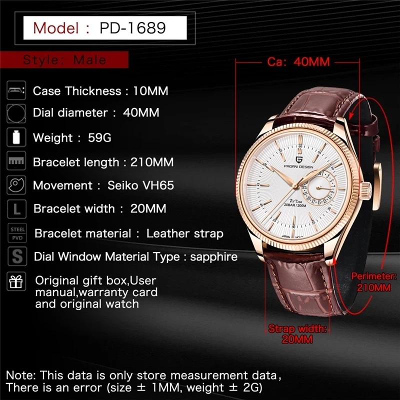 PAGANI DESIGN 1689 Men's Quart - Luxury Watch Top 10 recension och pris
