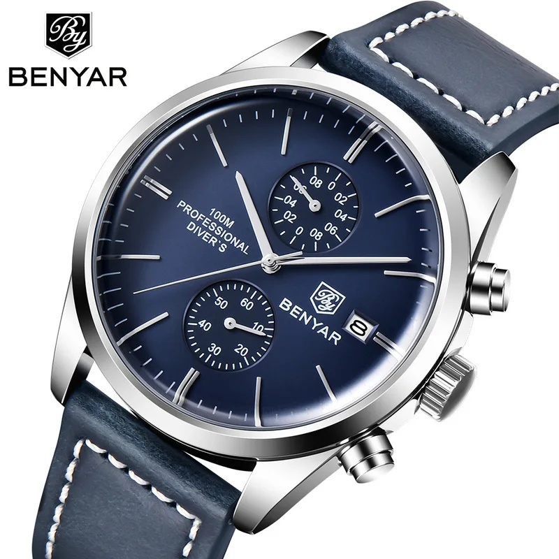 BENYAR Leather Men Quartz Wris - Luxury Watch Maker recension och pris